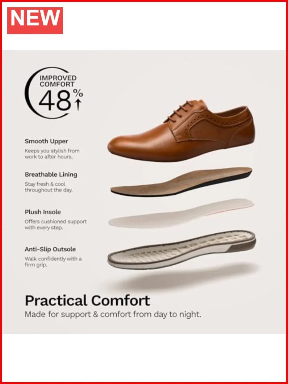 Men's Casual Dress Sneakers Faux Leather Oxfords Formal Derby Shoes Lace Up